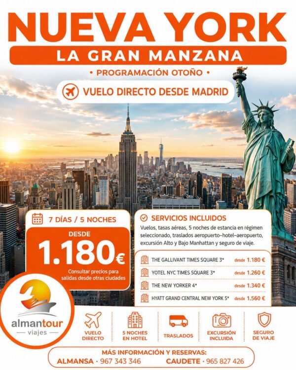 DESCUBRE NUEVA YORK 7 DÍAS / 5 NOCHES