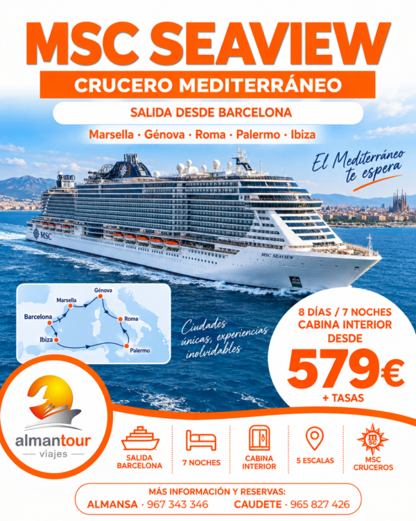 MSC SEAVIEW: CRUCERO POR EL MEDITERRÁNEO
